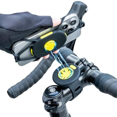 Abbildung von Bone Bike Tie Connect Kit 2 Magnetic, Schnellspanner 360 Rotation Universal Handyhalterung Fahrrad für Vorbau, Passend 4.7&quot; 7.2&quot; Phones iPhone 15 Pro Max/Plus, 14 Max, Samsung S24 Ultra, S23
