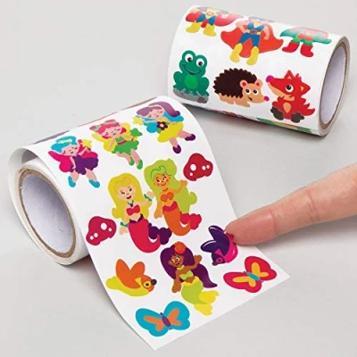 Abbildung von Baker Ross AX127 Stickerrollen für Kinder, Vorteilspack, Kunst und Bastelprojekte, verschieden, 900 Stück, 10 40mm pro Aufkleber