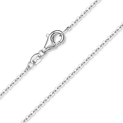 Abbildung von Materia Silberkette Damen Mädchen Silber Ankerkette gewalzt 1mm K97, 925 Sterling Silber, rhodiniert