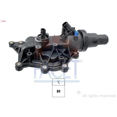 Abbildung von FACET 7.8706 Kühlwasserthermostat 89 Made in Italy OE Equivalent mit Dichtung RENAULT: Megane 3 Grandtour, CLIO 3, Schrägheck
