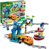 Abbildung von LEGO 10875 Duplo TOWN Cargo Train WITH 5 Action BRICKS, PUSH &amp; GO Motor Blockspielzeug für Kinder, Größe: One Size, Mehrfarben