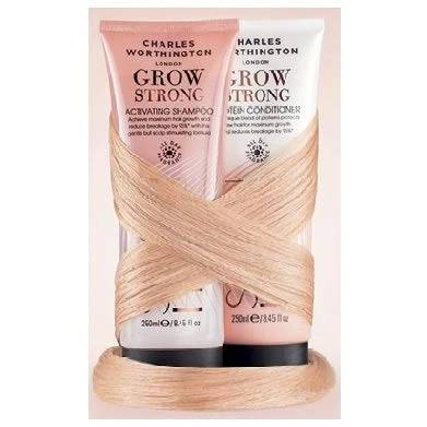 Abbildung von Charles Worthington Grow Strong Activating Shampoo 250 ml &amp; Protein Conditioner ml, 2 Stück