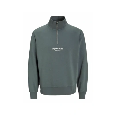 Abbildung von Jack &amp; Jones Jorvesterbro Quarter ZIP HN NOOS Sweatshirt, Herren, Größe: Medium, Stormy weather