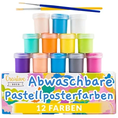 Abbildung von Creative Deco Fingerfarbe Fingerfarben Kinder Ungiftig Bastelfarben, auf Wasserbasis