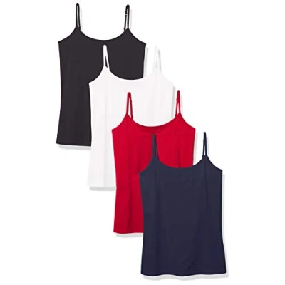 Abbildung von Amazon Essentials Damen Mieder mit schmaler Passform, 4er Pack, Marineblau/Rot/Schwarz/Weiß, XXL
