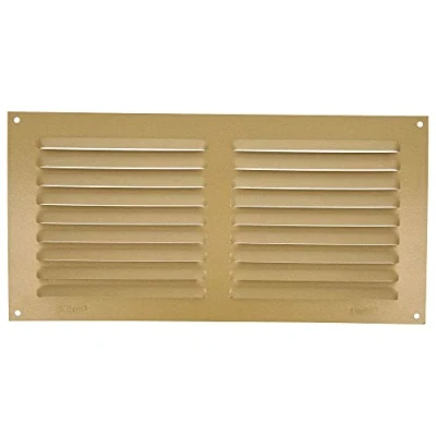 Abbildung von Amig Rechteckiges Lüftungsgitter aus Aluminium für Luftauslässe Ideal Küchen und Badezimmerdecken Maße : 150 x 300 mm Farbe: Gold