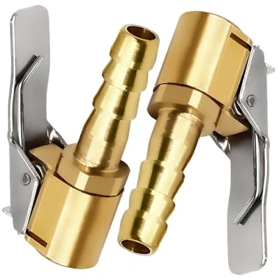 Abbildung von LABUYI 2 Stück Autoventil Hebelstecker Air Chuck,Hebelstecker Autoventil,Auto Ventilstecker für Reifenventile mit Ventilgewinde,Reifen Ventil Luftpumpe Clip,Druckluft Ventilstecker,Messing,8mm