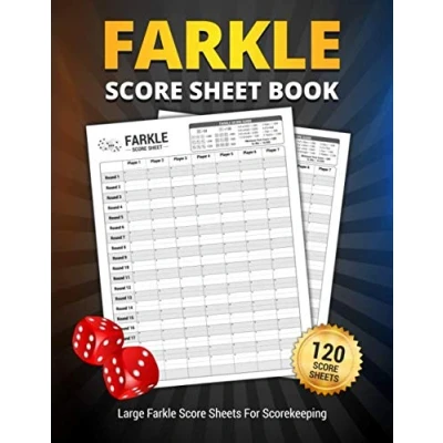 Abbildung von Farkle Score Sheet Book: 120 Large Sheets For Scorekeeping Dice Game Book