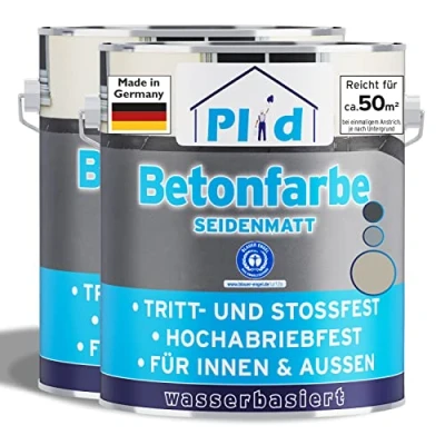 Abbildung von Premium Betonfarbe Bodenbeschichtung Bodenfarbe Sockelfarbe Kieselgrau