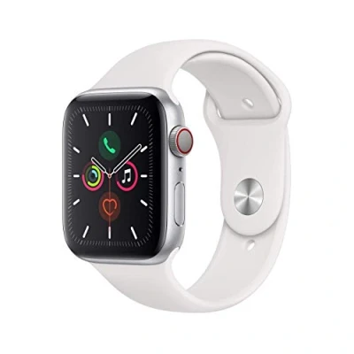 Abbildung von Apple Watch Series 5 44mm (GPS + Cellular) Aluminiumgehäuse Silber Weiß Sportarmband (Generalüberholt)