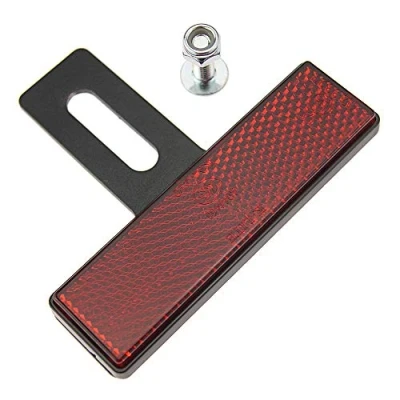 Abbildung von Motorrad Reflektor hinten rot mit T Halter 94x27,5mm Rückstrahler Katzenauge Roller Quad E geprüft