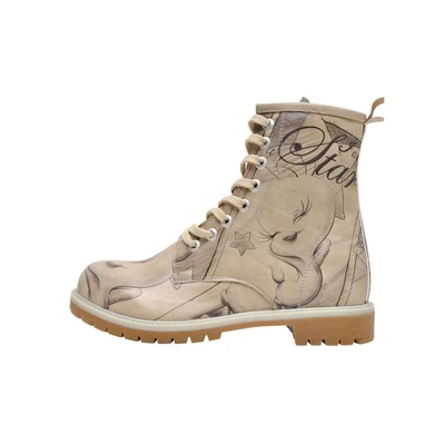 Abbildung von DOGO WB Tweety WITH Farbig Schnürstiefelette, Damen, Größe: 42, Beige grau Schuhe