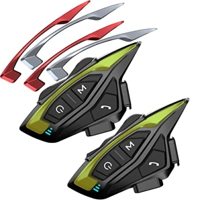 Abbildung von QSPORTPEAK Motorrad Intercom, Shark08 Helm Headset für bis zu 8 Motorräder mit Reichweite von 1200m, DSP und CVC Geräuschunterdrückung Motorradhelm Kommunikationssystem Musikteilen Funktion