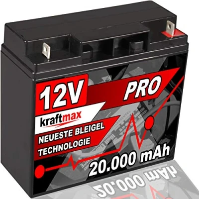 Abbildung von kraftmax Industrial Pro Bleiakku [ 12V / 20Ah ] AGM Hochleistungs Blei Akku Bleiakkus (1 St)