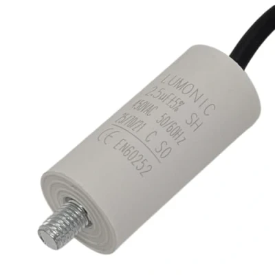 Abbildung von Lumonic Anlaufkondensator mit Kabel 25cm I 2,5µF 450V 26x55mm 2,5uF Motorkondensator Kunststoffgehäuse Betriebskondensator für Pumpen, R