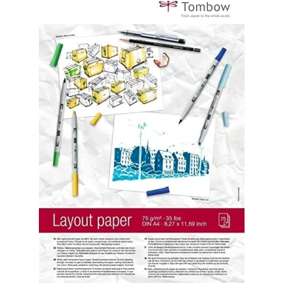 Abbildung von Tombow PB LAYOUT Layoutblock DIN A4 weiß, halbtransparent