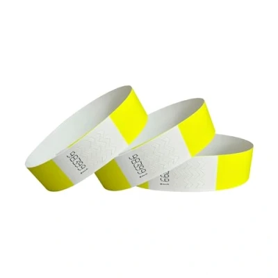 Abbildung von CINTAPUNTO Einlassbändchen Papier Eintrittsbänder Party/Festival/Club Bändchen Einlass und Eintritt Armband für Veranstaltungen Party Bänder, Club Armbänder 1000 Stück Neon Yellow