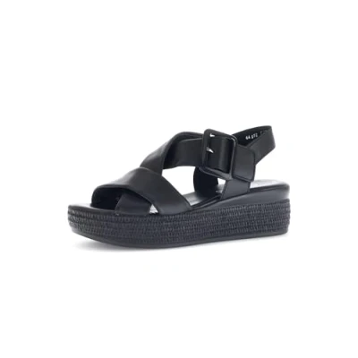 Abbildung von Gabor Damen Riemchensandalen, Frauen Sandalen,Sandaletten,Sommersandalen,bequem,flach,Sommerschuhe,Strandschuhe,schwarz (So.schw.),38 EU / 5 UK