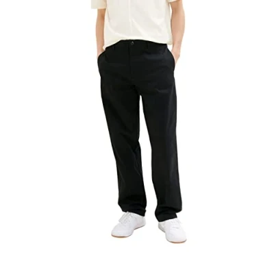 Abbildung von TOM TAILOR Denim Herren Loose Fit Chino Hose 1035922, 29999 Black, 24