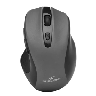 Abbildung von Bluestork M WL OFF75 Kabellose Maus, doppelte Verbindung: Bluetooth &amp; USB 2,4 GHz kabellos, wiederaufladbar, beidhändig, ergonomisch, leise für PC/Mac Grau