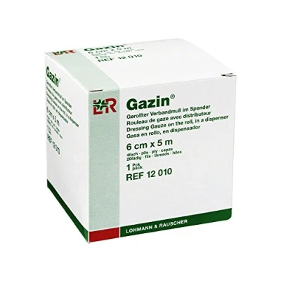 Abbildung von Gazin Verbandmull 6 cmx5 m 4fach gerollt 1 St