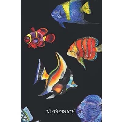 Abbildung von Notizbuch: Notizbuch mit Fischen, A5, 120 Seiten gepunkteten Linien