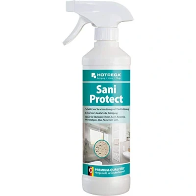 Abbildung von HOTREGA Sani Protect 500 ml, Abperleffekt für Edelstahl, Chrom, Keramik, Acryl, Glas