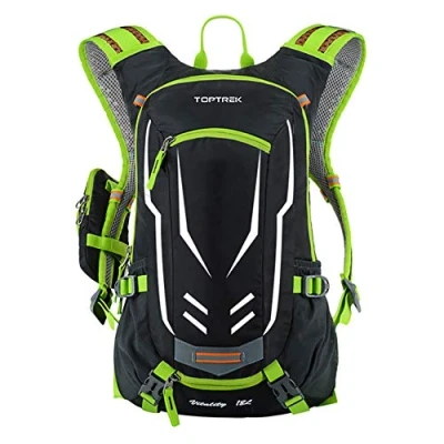 Abbildung von toptrek Fahrradrucksack 18L Ultraleicht Fahrrad Rucksäcke mit Regenschutz und Helmabdeckung Trinkrucksack Wasserdicht Radsport Rucksack Sportrucksack Hydration (Grün)