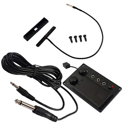 Abbildung von Alnicov Black Electric Violine Silent EQ Tonabnehmer Piezo mit Steckloch Kabel Outfit Saiteninstrumententeile