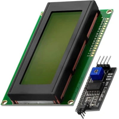 Abbildung von AZDelivery 5 x HD44780 2004 LCD Display Bundle Grün 4x20 mit schwarzen Zeichen I2C Schnittstelle kompatibel Arduino und Raspberry Pi inklusive E Book!