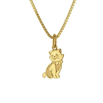 Abbildung von trendor Kette mit Anhänger Katze Gold 333 (8 Karat) + goldplattierte Silberkette