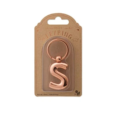 Abbildung von IF Schlüsselanhänger aus Metall, personalisierbar, mit Buchstaben Roségold S