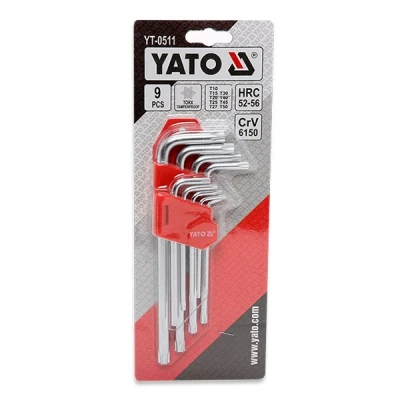 Abbildung von YATO YT 0511 Winkelschraubendrehersatz T10 T50 Chrom Vanadium Stahl 9