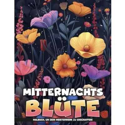 Abbildung von Mitternachtsblüte Malbuch Für Erwachsene: Entspannende Blumen Malvorlagen Erwachsene Zur Achtsamkeit, Angstlinderung Und Entspannung, Geschenke Zum Geburtstag.
