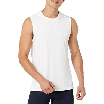Abbildung von Amazon Essentials Herren Muscle Shirt aus Tech Stretch, Weiß, L