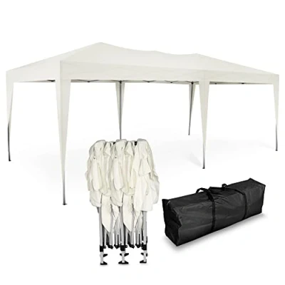 Abbildung von Kronenburg Faltpavillon wasserdicht Pavillon, Gartenzelt, 3x6 m mit UV Schutz 50+, Champagner