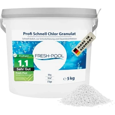 Abbildung von Fresh Pool Poolpflege Profi Schnell Chlor Granulat 5 kg incl. Dosierbech