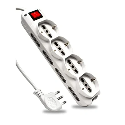Abbildung von V TAC Steckdosenleiste mit Schalter und Kabel 1,5 m 8 seitliche Steckdosen 10/16 A 4 Fronten Bipasso Shuko elektrische Steckdose für Zuhause, Büro, Geschäft Stecker 16