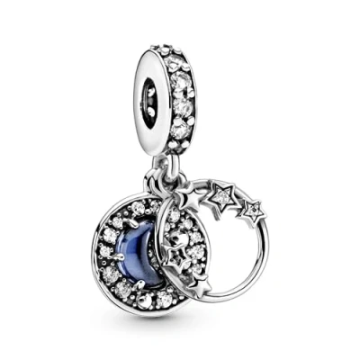 Abbildung von Pandora MOON &amp; Stars Dangle Charm, Damen, Größe: One Size, Sterling silver