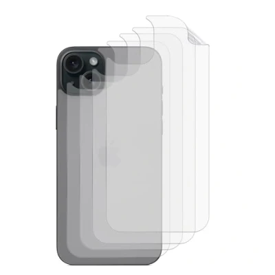 Abbildung von GIOPUEY[4 Stück Rückseite Folie Kompatibel mit iPhone 15, 15 Schutzfolie, Weiches TPU, Dünn, Matte Textur, Anti Fingerabdruck, Glatt Translucent