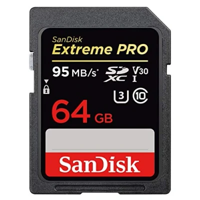 Abbildung von SanDisk Extreme PRO 64GB SDXC UHS I Memory Card up to 95 MB/sec, class 10, U3, V30 (Generalüberholt)