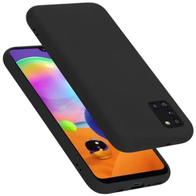 Abbildung von Cadorabo Hülle kompatibel mit Samsung Galaxy A31 Silikon Handyhülle für Case aus flüssigem stoßfeste dünne TPU Schutzhülle Liquid SCHWARZ
