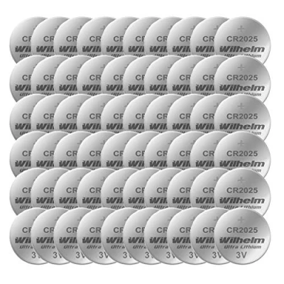 Abbildung von 200 x Knopfzelle CR2025 Wilhelm Batterie Lithium 3V CR 2025 Industrieware…