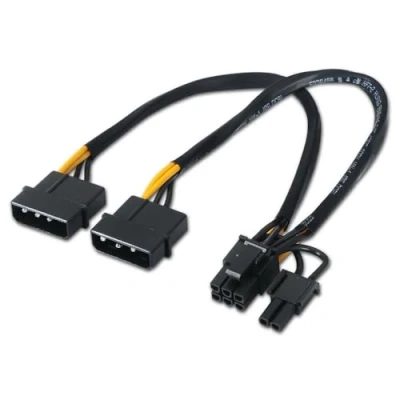 Abbildung von AISENS Grafikkabel, 20 cm, Schwarz Netzkabel für Grafikkarte mit pci E 6 poligem oder 8 Anschluss Ideal die Stromversorgung der neuesten Grafikkarten