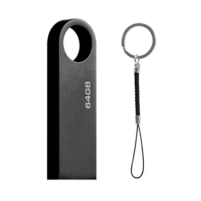 Abbildung von USB Stick 64gb, Mini Speicherstick 64 GB Wasserfest Flash Drive Lustig Sticks 64GB für Schule Büro Auto PC Laptop (64GB Black)