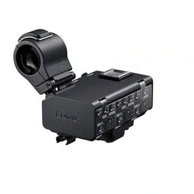 Abbildung von Panasonic Lumix DMW XLR2 XLR Mikrofonadapter DC GH7, 32 Bit Float Aufnahme, 4 Kanal &amp; hochauflösendes Audio, Mikrofonhalter, 3,5 mm Stereo Minibuchse. Schwarz