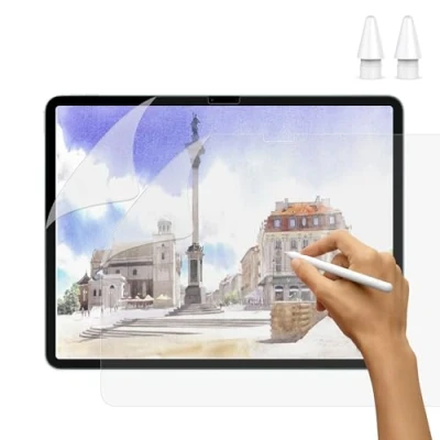 Abbildung von [2 Stück] Like Matt Papier Folie für iPad Air 6. Generation 11&quot; M2 2024, Gefühl zum Zeichnen Schreiben Skizzieren, mit 2 Spitzen Apple Pencil Pro &amp; USB C 2./1.
