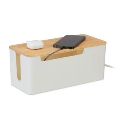 Abbildung von relaxdays Kabelbox mit Bambusdeckel