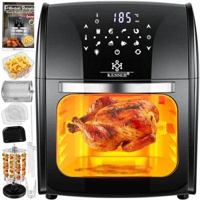 Abbildung von KESSER Heißluftfritteuse, 1800 W, XXL Airfryer 9in1 Heißluftfritteuse Fritteuse Drehgrill