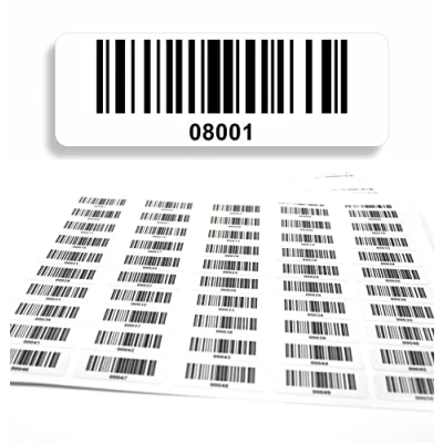 Abbildung von Barcodeetiketten 08001 09000 fortlaufend 5 stellig DGUV Prüfung Barcode Etiketten 1.000 Stck Strichcode Elektrotechnik Code128 selbstklebend 50x17mm (08001 09000)